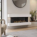 White Wall-Mounted Electric Smart Fire Place with Surround - 52 Inch - AmberGlo