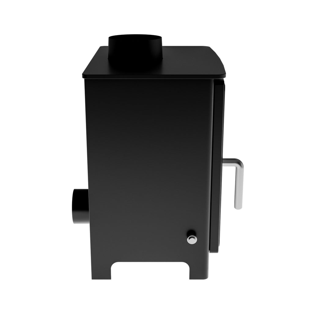 Cast Iron 8kW Log Burning Multi-Fuel Stove in Black - AmberGlo