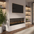 Black 3-Sided Inset Electric Media Wall Smart Fire Place - 50 Inch - AmberGlo
