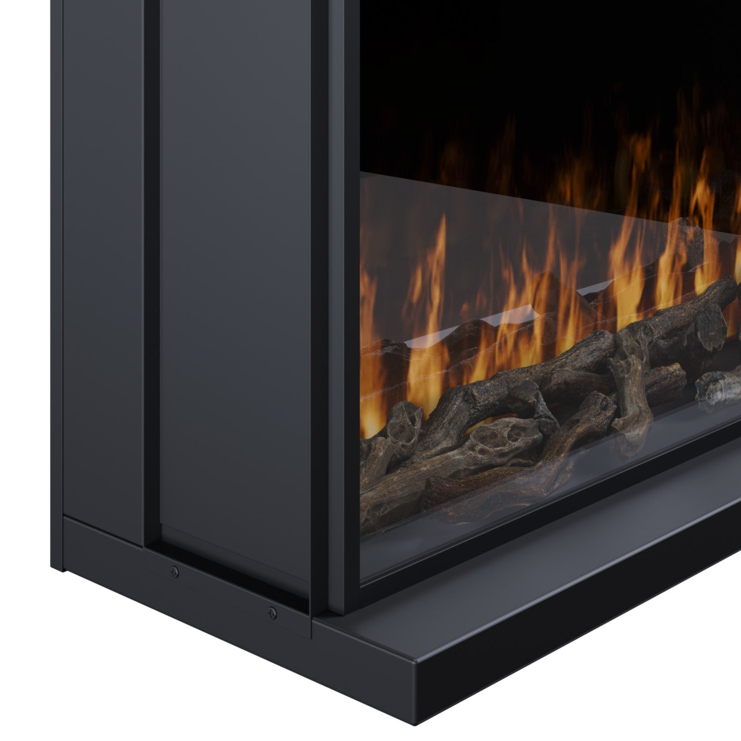 Black 3-Sided Inset Electric Media Wall Smart Fire Place - 40 Inch - AmberGlo