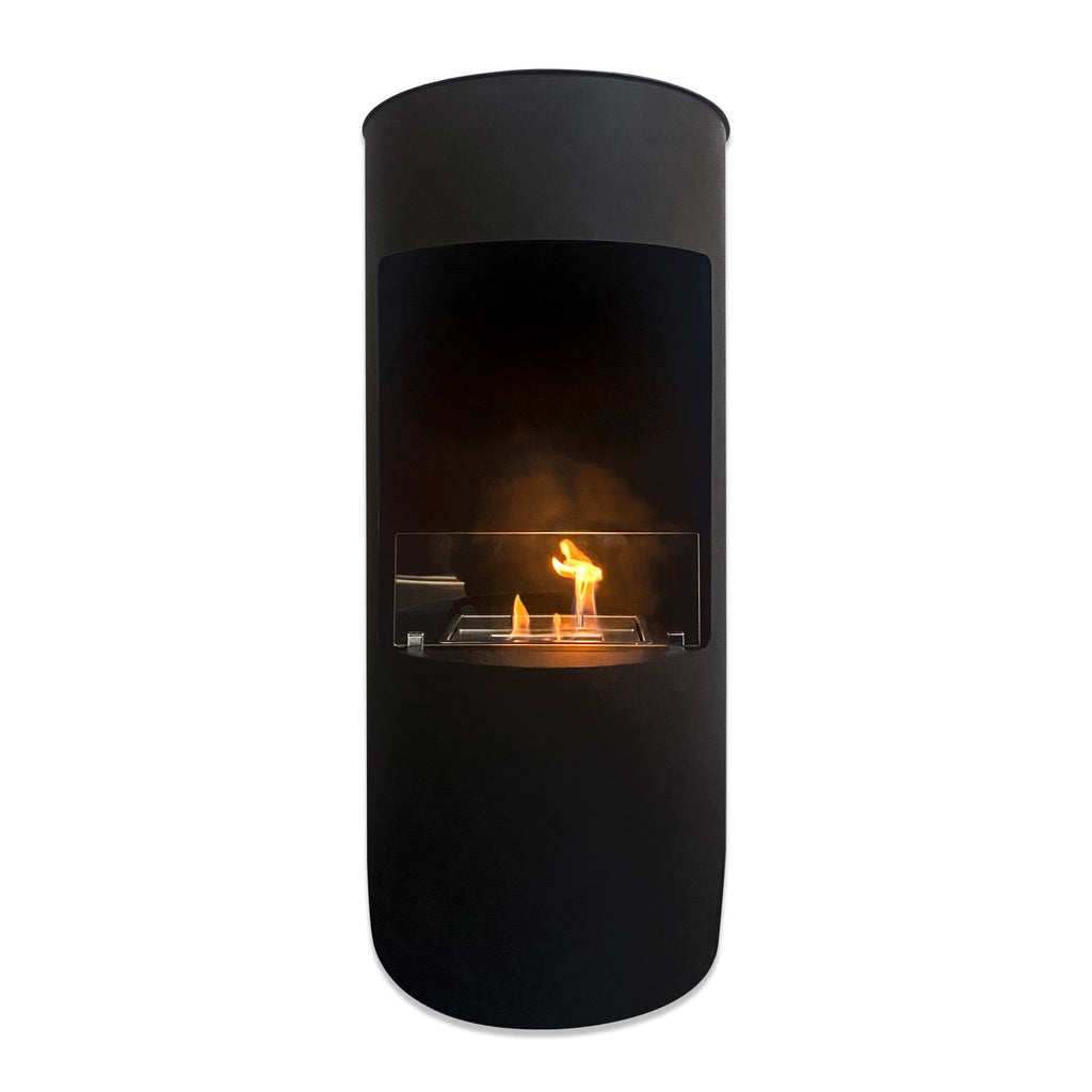 Round Bioethanol Wood Burning-Style Flueless Stove - AmberGlo