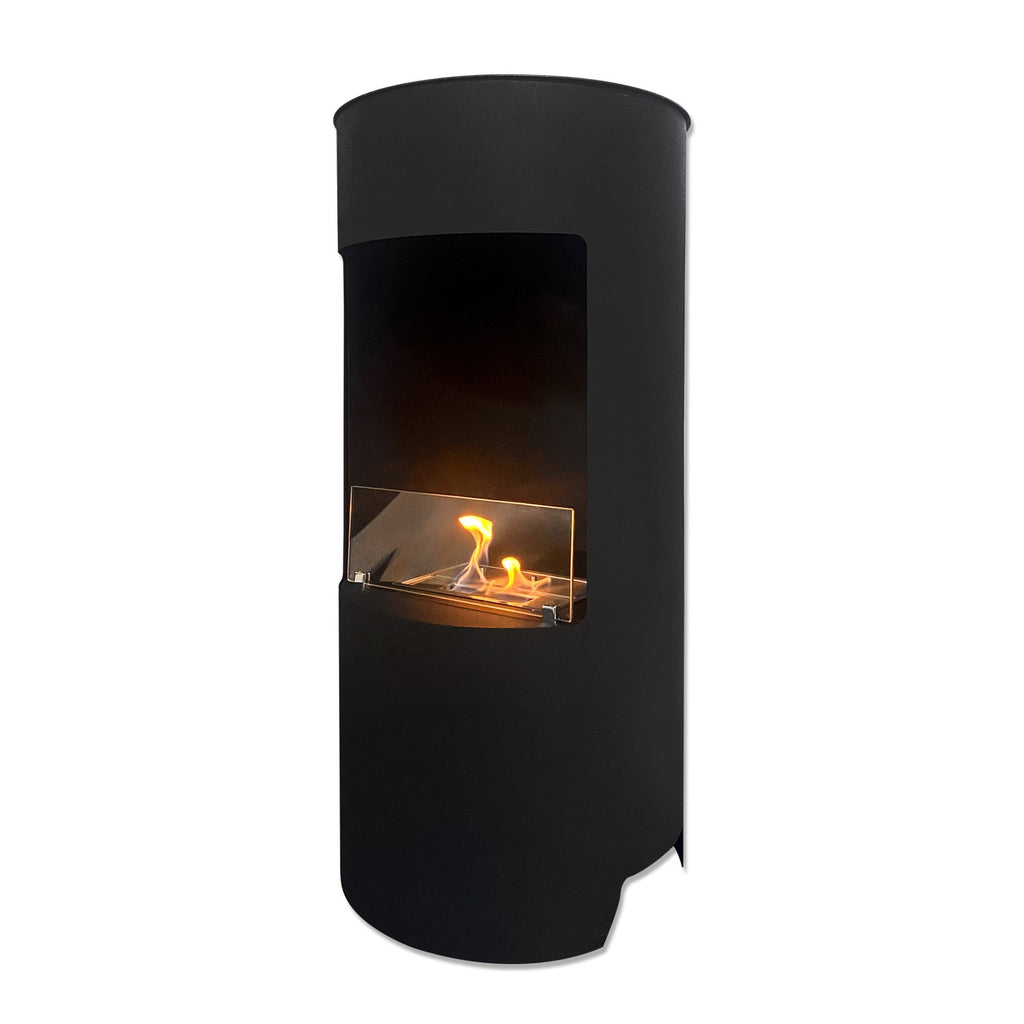 Round Bioethanol Wood Burning-Style Flueless Stove - AmberGlo