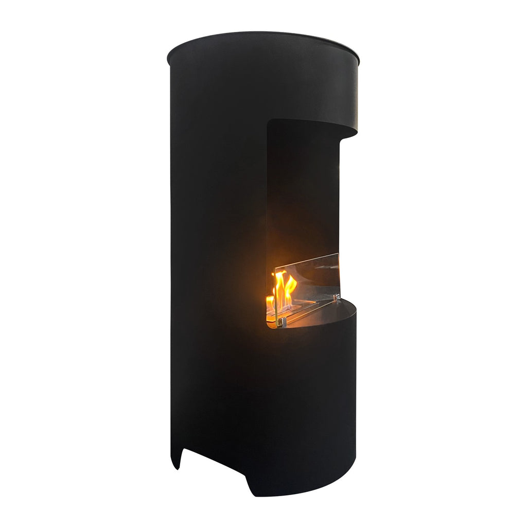 Round Bioethanol Wood Burning-Style Flueless Stove - AmberGlo