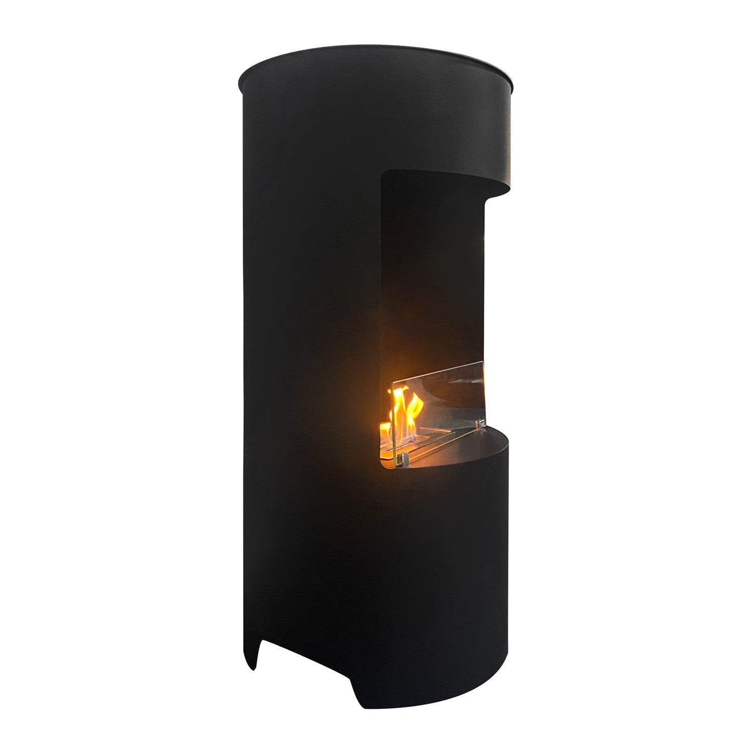 Round Bioethanol Wood Burning-Style Flueless Stove - AmberGlo