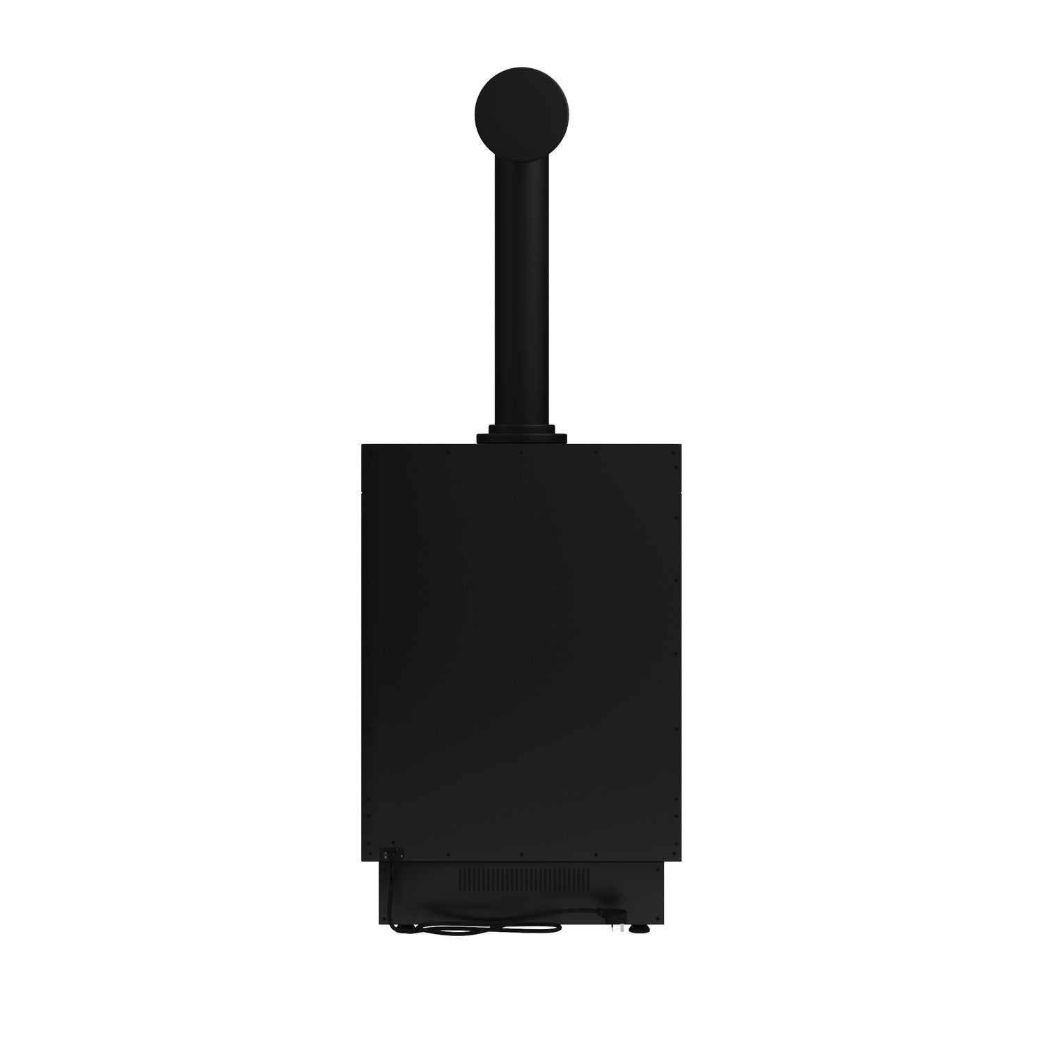 Large Electric Log Burner-Style Stove with Decorative Flue in Black - AmberGlo