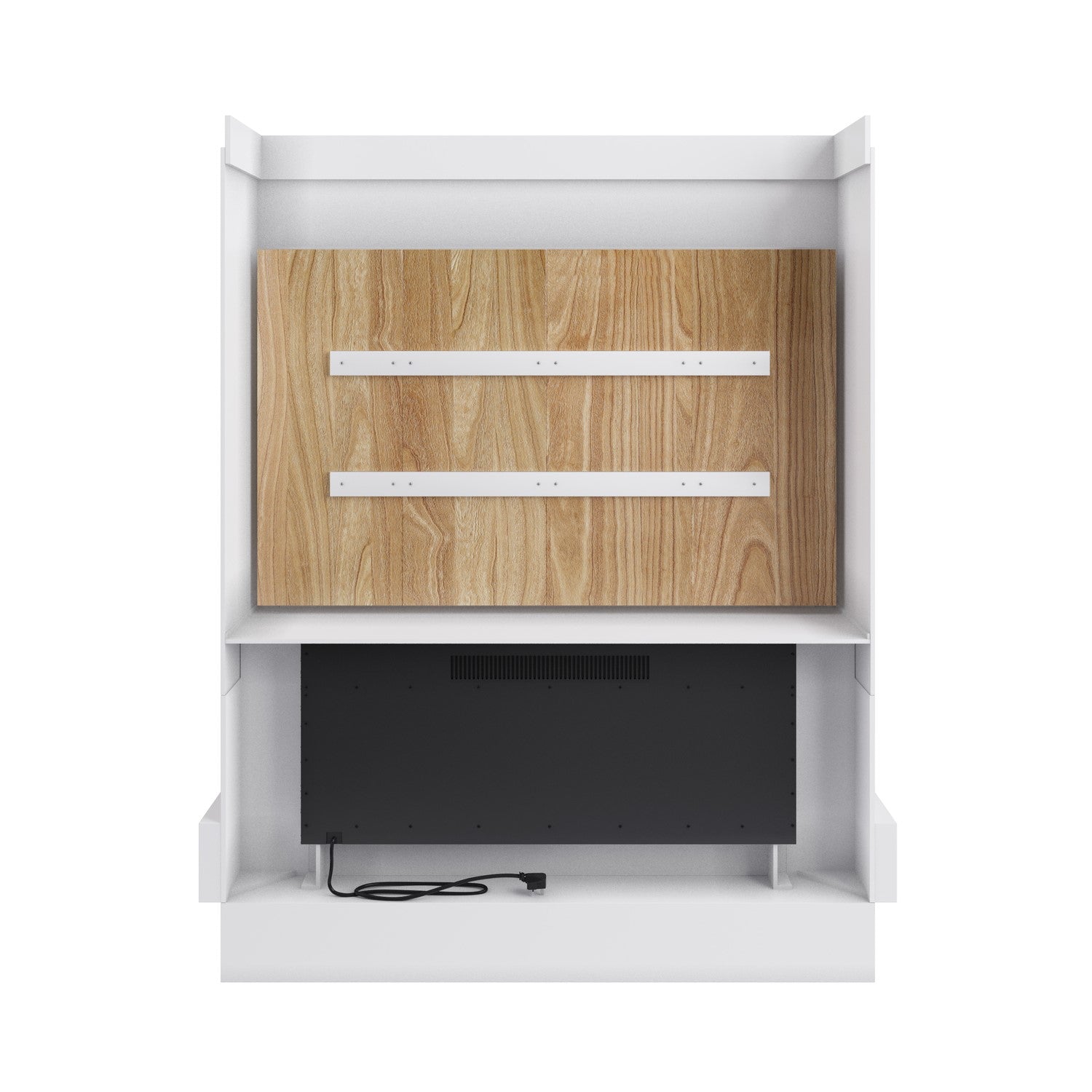 Self Build Media Wall with 3-Sided Electric Fireplace with 50inch Fire - AmberGlo