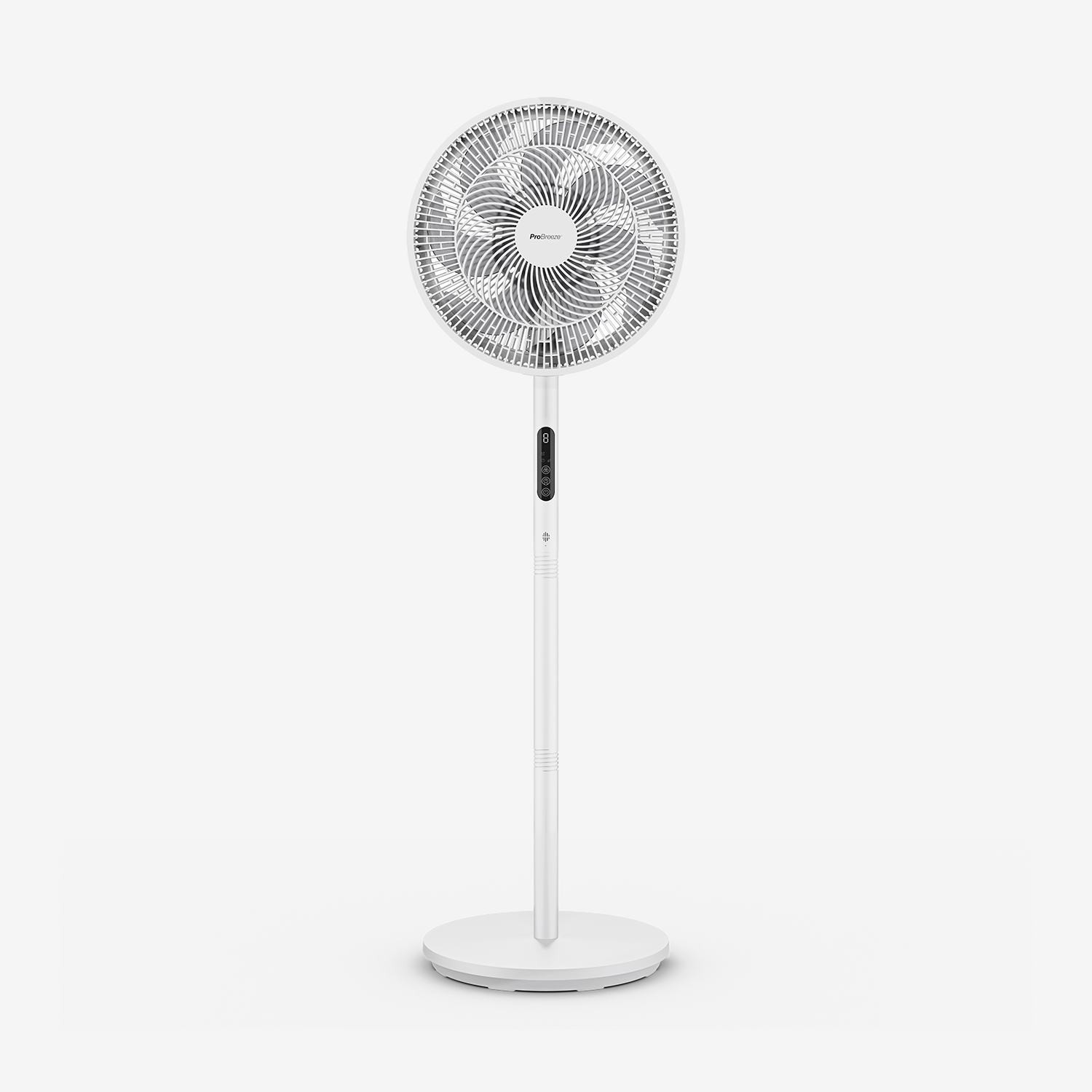 AirFlo™ Slim 43" Hybrid Pedestal Fan - Ultra- Quiet Air Circulator - White