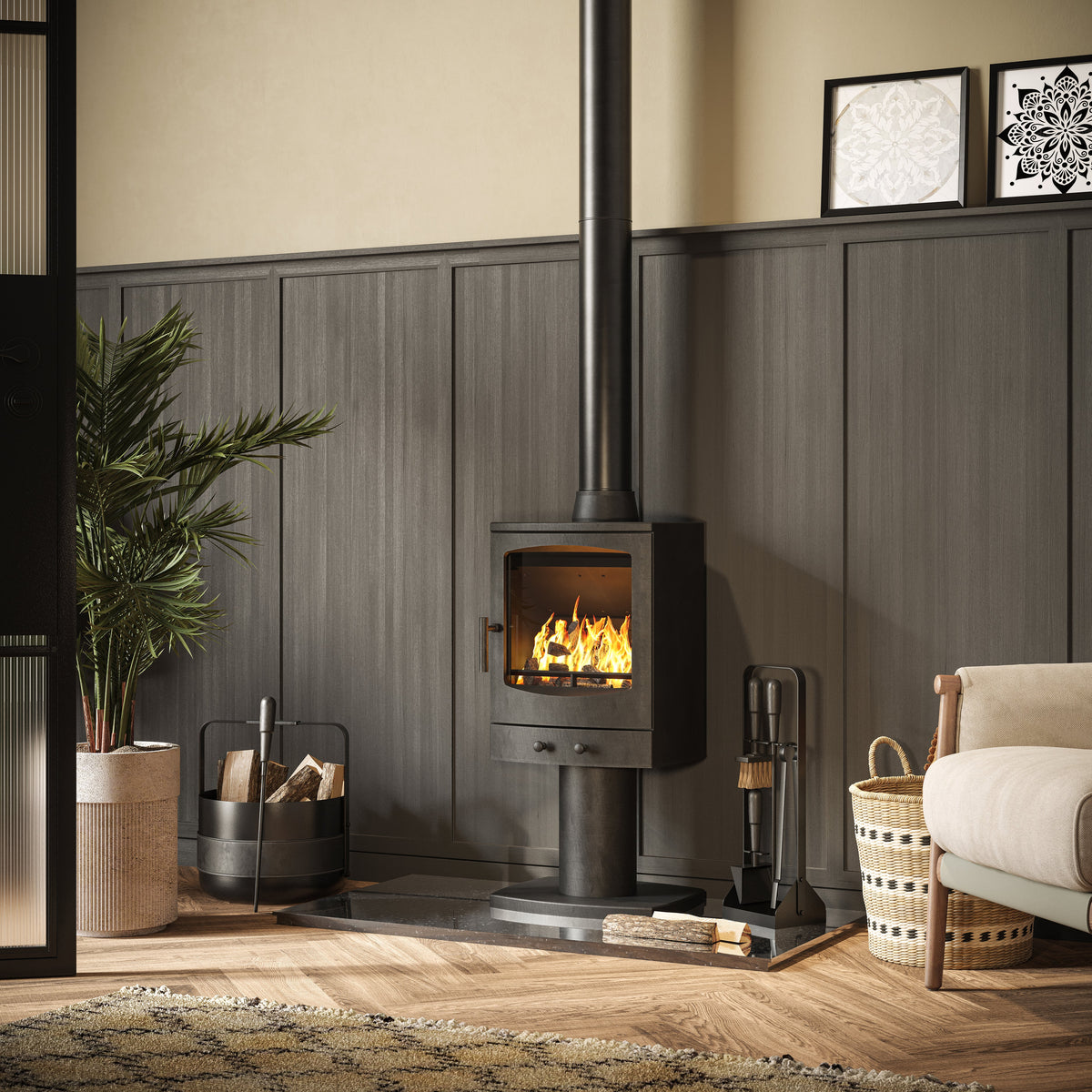 Mazona Eco Crewe 5kW Stove, Multifuel, Woodburning, Pedestal, Freestanding, Eco Design Approved, Defra Approved - photo 5