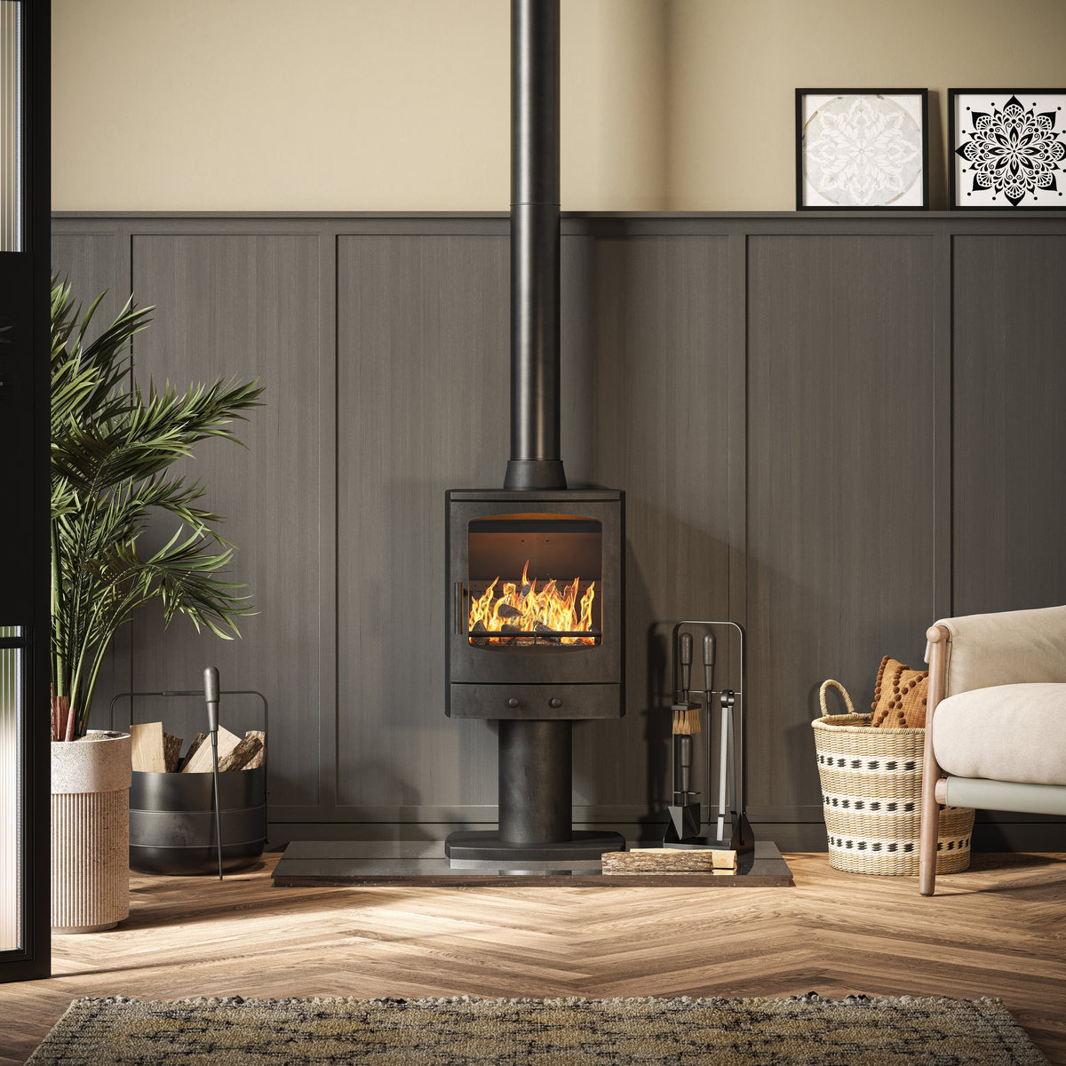 Mazona Eco Crewe 5kW Stove, Multifuel, Woodburning, Pedestal, Freestanding, Eco Design Approved, Defra Approved - photo 6