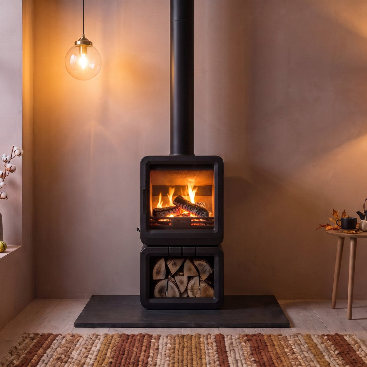 Mazona Heatwave 5kW Multifuel Stove Log Store, Woodburning, Freestanding, Eco Design Approved, Defra Approved - photo 3