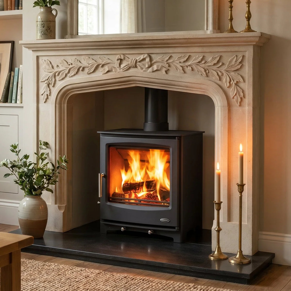 Mazona Rye Eco 7kW Multifuel Woodburning Stove, Freestanding, Eco Design Approved, Defra Approved