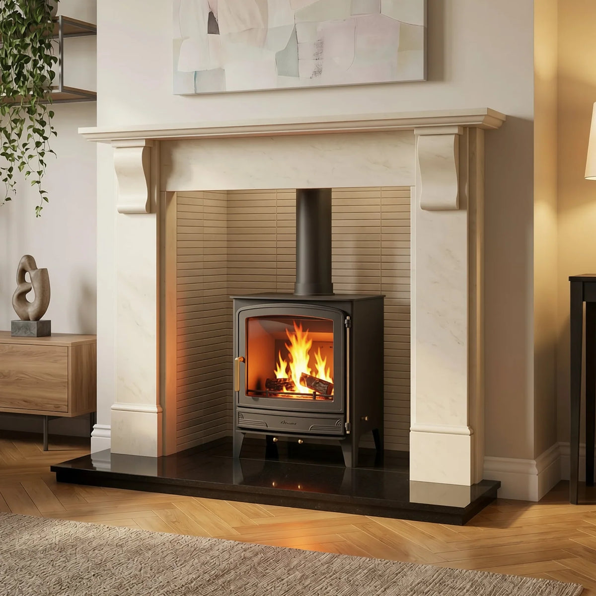 Mazona Warwick 8 kW Multifuel Woodburning Stove, Freestanding, Eco Design Approved, Defra Approved
