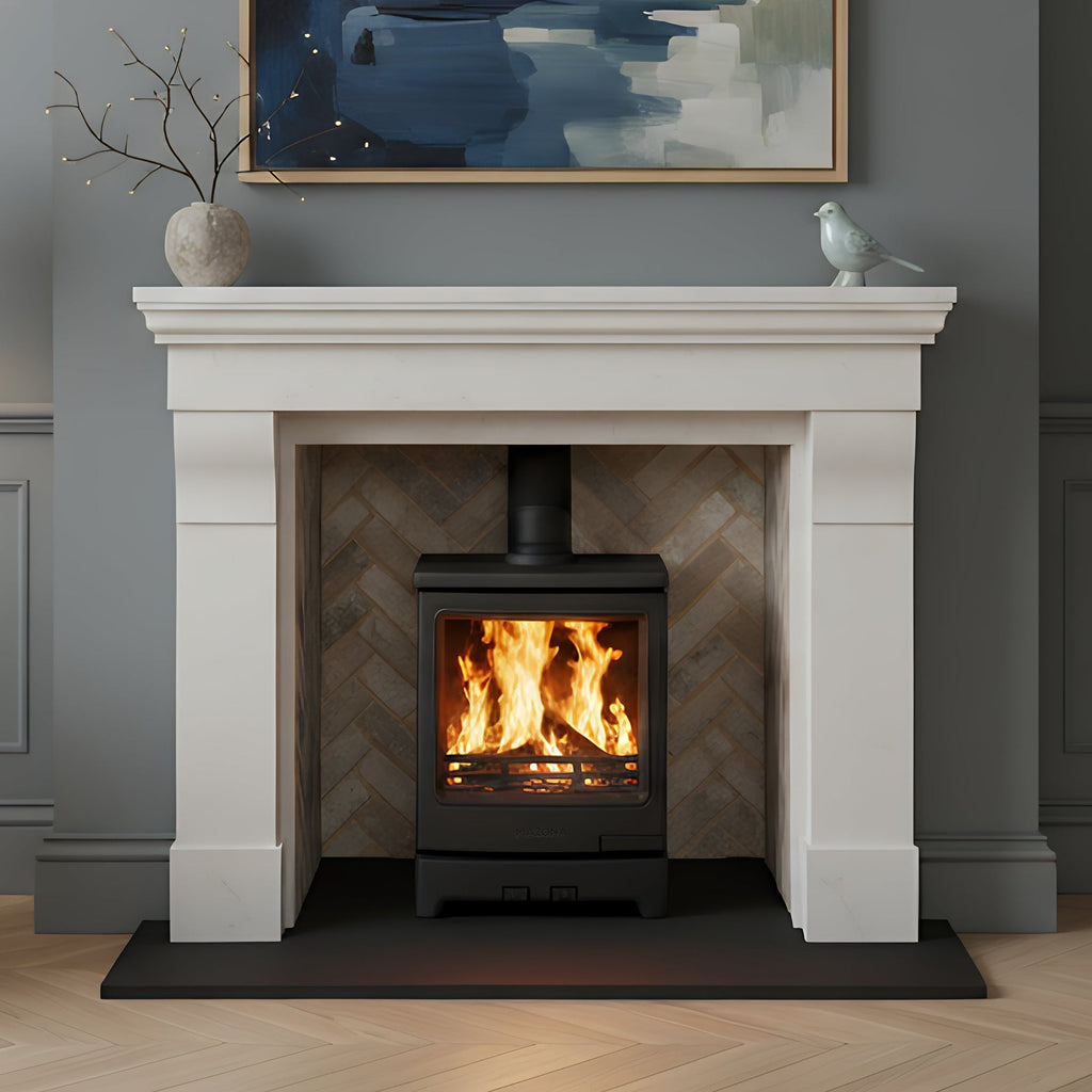Mazona Kingsmere 5kW Multifuel Woodburning Stove Black Edition, Freestanding, Eco Design Approved, Defra Approved