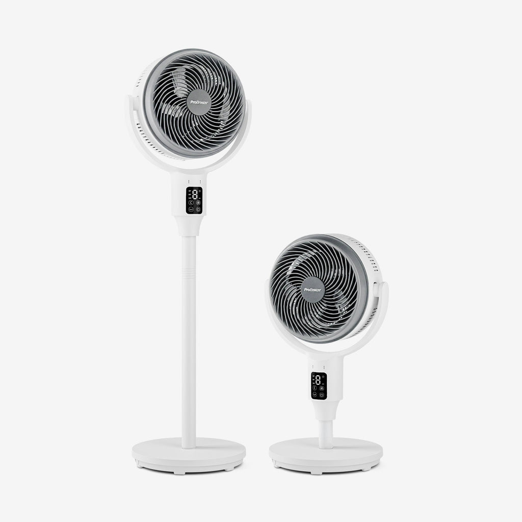 AirFlo™ 43" Hybrid Pedestal Fan - Ultra-Quiet Air Circulator - White/Grey
