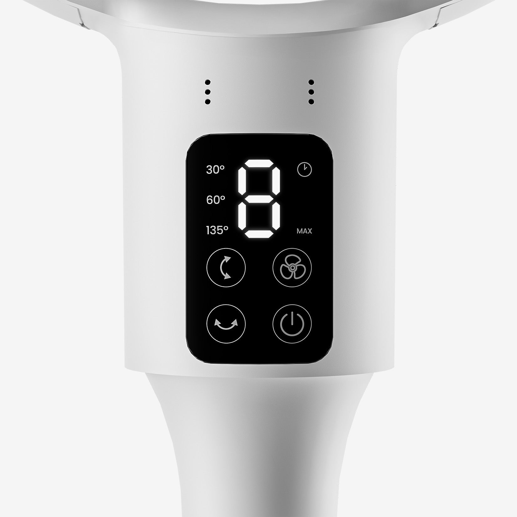 AirFlo Plus™ 44" Hybrid Pedestal Fan - Ultra-Quiet Air Circulator - White/Black